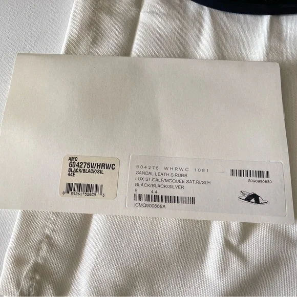 Alexander McQueen $650 Black Silver Crossed Hybrid Men’s Slide Sandals MCQ US 11 - Picture 7 of 11